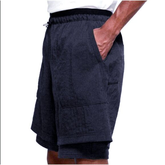 NIKE Black Dark Gray Tech Pack Running Performance Shorts Mens Small - Picture 1 of 7